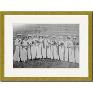 Gold Framed/Matted Print 17x23, Nemours Womens Trap shooting Club in 