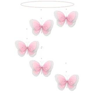 : Pink Purple Yellow Blue Green Sparkle Butterfly Mobile Decorations 