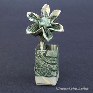   Origami FLOWER in POT   Great Gift Idea Plant made from Real Money