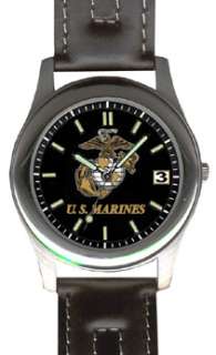 MILITARY WATCH US MARINE CORPS DELUXE LEATHER STRAP 02A  