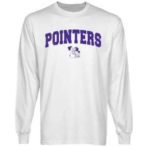 Wisconsin Stevens Point Pointers White Logo Arch Long Sleeve T shirt 