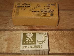   steel nickel plated paper fasteners 1 small shank monarch box  