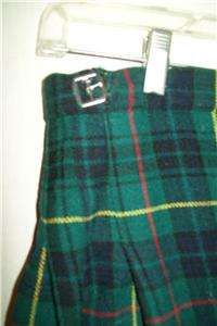 Bacon Kilt Plaid Tartan Wool Skirt, Womens 12  
