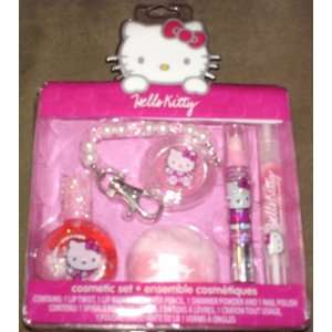  Hello Kitty Cosmetic Set with Shimmer Puff and Clip on Lip 
