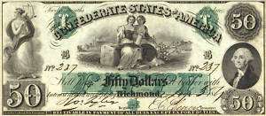 Confederate States T6 Fifty Dollar Note Reproduction  