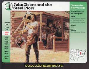 JOHN DEERE AND THE STEEL PLOW Tractors HISTORY BIO CARD  