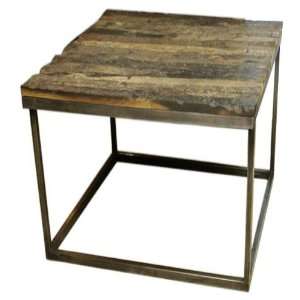  Vista Sandblasted Natural Wood End Table: Home & Kitchen