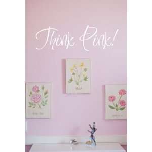  Think Pink Wall Words Quotes Lettering Decal Car Window 