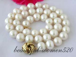 AAA 17 11mm round white freshwater pearl necklace  