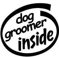 Vinyl Sticker Decal DOG GROOMER INSIDE grooming pet car  