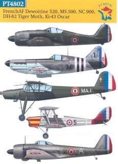PT Decals 1/48 FRENCH AIR FORCE WWII & Post War  