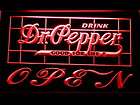 076 r Dr Pepper Drink OPEN Bar Neon Light Sign