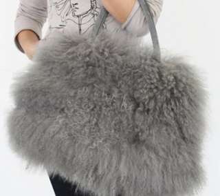 New large real long lamb fur/mongolian fur bag handbag on sale*black 