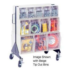    Mobile Tip Out Bin Unit   Double Sided 24 H White 
