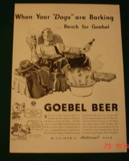 1942 Ad Goebel Beer Dogs barking Michigan national beer  