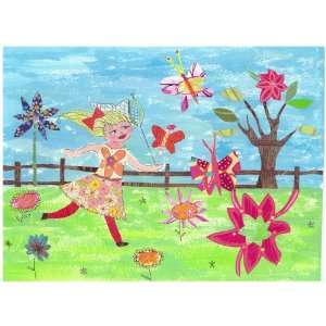  Girl Chasing Butterflies Print