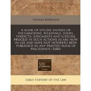   book of precedents (1684) (9781240959617) Thomas Robinson Books