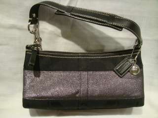   Signature Striped Solid Small Hobo handbag 11096 Black Gun Metal NWOT
