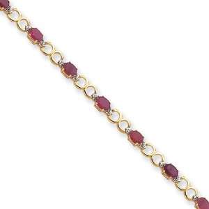   Gold Diamond & Rubies Completed Fancy Diamond/Ruby Bracelet: Jewelry