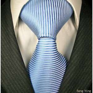   Tie,Deng Ying Blue /White Necktie,100% Silk Necktie: Everything Else