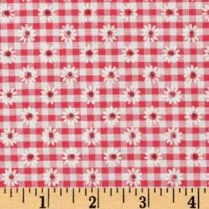  Woven 1/8 Daisy Gingham Red Fabric By The Yard Arts 