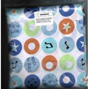  Fitted Crib Sheet Music Note, Star, Rock & Roll in Circle Baby