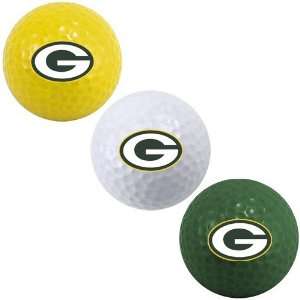  NFL Green Bay Packers 3 Pack Team Color Golf Balls: Sports 