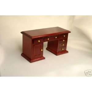    Miniature Mahogany Wood Desk Dollhouse Miniature Toys & Games