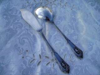 WALLACE STERLING ROSE POINT SUGAR SPOON/MASTER BUTTER KNIFE  