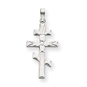  14kt White Gold 1in Eastern Orthodox Cross Jewelry