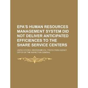 : EPAs human resources management system did not deliver anticipated 