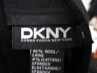 DKNY Black Wool Straight Leg Pants Slacks Trousers 12  
