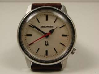 CLASSIC 1972 ACCUTRON RED SECOND HAND WATCH. BEAUTY  