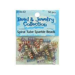  Bulk Pack of 144   50 pc spiral tube sparkle beads (Each 
