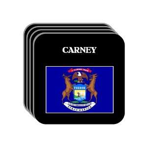 US State Flag   CARNEY, Michigan (MI) Set of 4 Mini Mousepad Coasters
