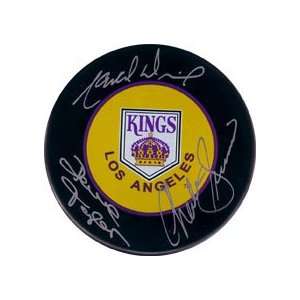 Triple Crown Line Autographed Kings Puck  Sports 