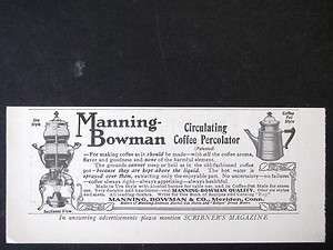   BOWMAN Circulating Coffee Pot magazine Ad Maker Urn cafe s2303  