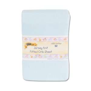  Kids Line Jersey Knit Fitted Crib Sheet   Light Blue: Baby