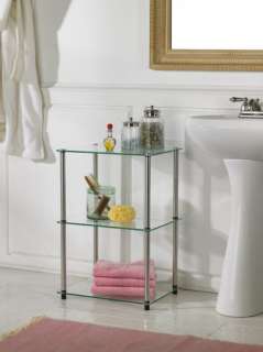 Accsense Modern Glass 3 Tier End Table Rack Stand  