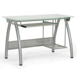Tamm Silver Modern Computer Desk with CPU Stand  Overstock