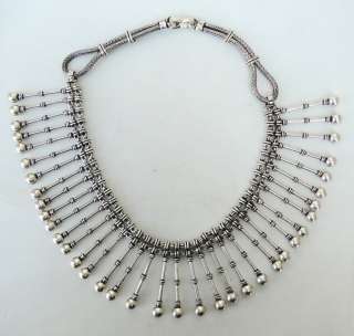   DESIGN SOLID SILVER FLEXIBLE CHAIN NECKLACE RAJASTHAN INDIA  