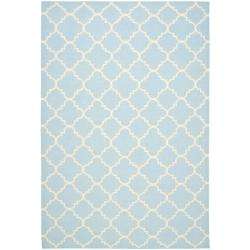 Moroccan Light Blue/ Ivory Dhurrie Wool Rug (8 x 10)  Overstock