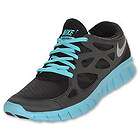 Nike Womens Free Run+ 2 Black/Blue Running Shoe 512934 001 NIB