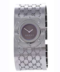 Gucci Womens Brown Dial Cuff Bracelet Watch  