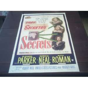 Original Movie Poster Three Secrets Eleanor Parker Patricia Neal Ruth 