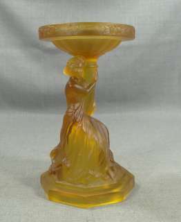   DECO WALTHER & SOHNE DEPRESSION AMBER GLASS COMPOTE BOWL CENTERPIECE