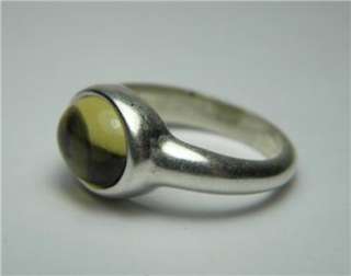 VINTAGE CITRINE & STERLING SILVER 925 ESTATE JEWELRY RING SZ 5.5 