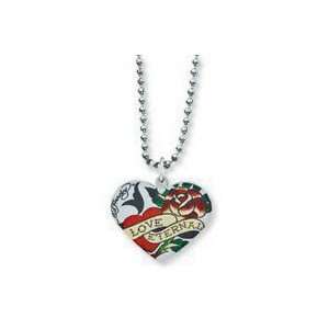  Ed Hardy Eternal Love Rose Heart Necklace Jewelry