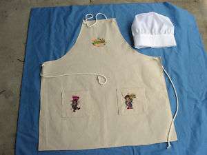 DADS BBQ APRON WITH CHEFS HAT machine embroideried  
