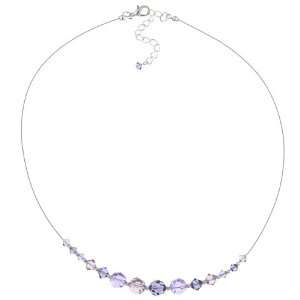  Crystale Silverplated Purple Crystal Necklace Jewelry